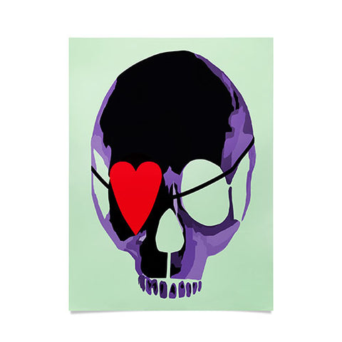 Amy Smith Purple Skull With Heart Eyepatch Poster
