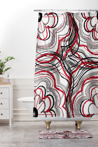 Amy Smith Red 1 Shower Curtain And Mat