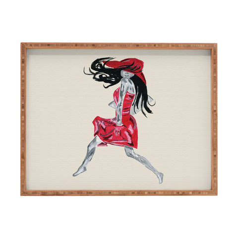 Amy Smith Red Dress Rectangular Tray