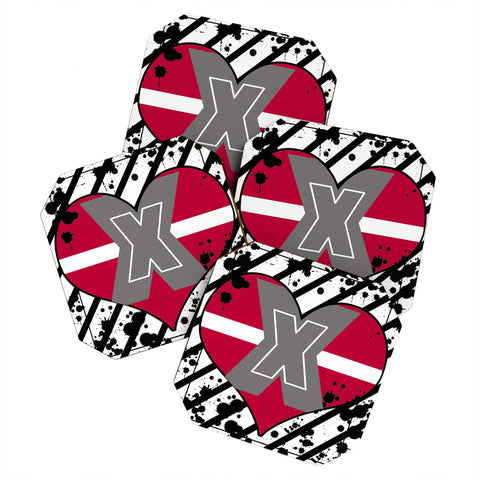 Amy Smith Red Heart Coaster Set