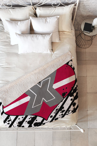 Amy Smith Red Heart Fleece Throw Blanket