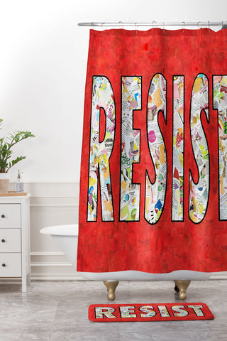 Amy Smith RESIST Shower Curtain And Mat