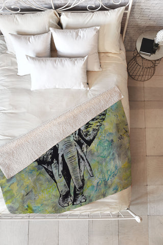 Amy Smith The Tough Elephant Fleece Throw Blanket