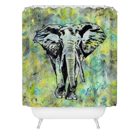 Amy Smith The Tough Elephant Shower Curtain
