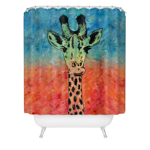 Amy Smith Universal Giraffe Shower Curtain
