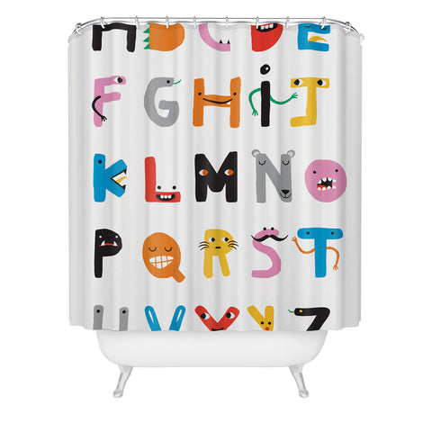 Ana Carvalho ABC The Monster Alphabet Shower Curtain