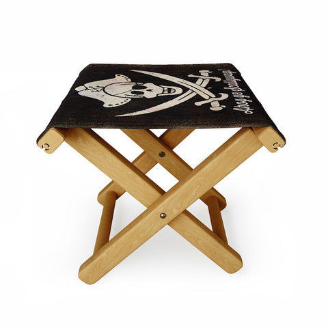 Anderson Design Group Ahoy Ye Scallywag Pirate Flag Folding Stool