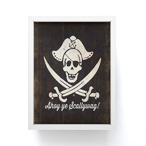 Anderson Design Group Ahoy Ye Scallywag Pirate Flag Framed Mini Art Print
