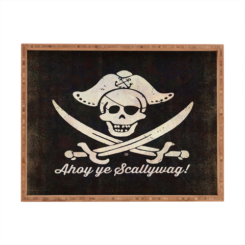 Anderson Design Group Ahoy Ye Scallywag Pirate Flag Rectangular Tray