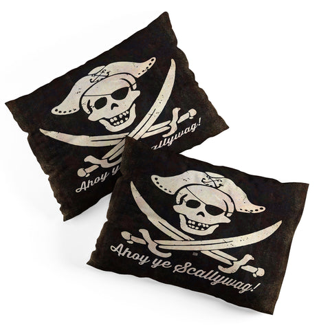 Anderson Design Group Ahoy Ye Scallywag Pirate Flag Pillow Shams