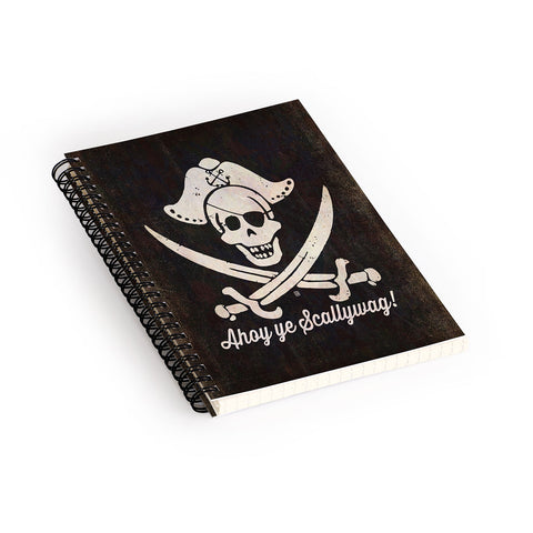 Anderson Design Group Ahoy Ye Scallywag Pirate Flag Spiral Notebook