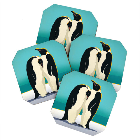 Anderson Design Group Arctic Penguins Coaster Set