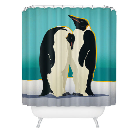 Anderson Design Group Arctic Penguins Shower Curtain