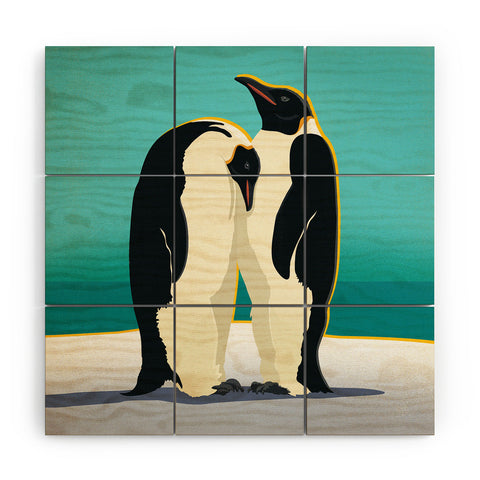 Anderson Design Group Arctic Penguins Wood Wall Mural