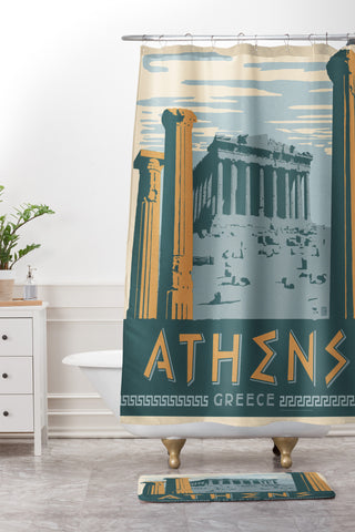 Anderson Design Group Athens Shower Curtain And Mat