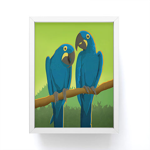 Anderson Design Group Blue Maccaw Parrots Framed Mini Art Print