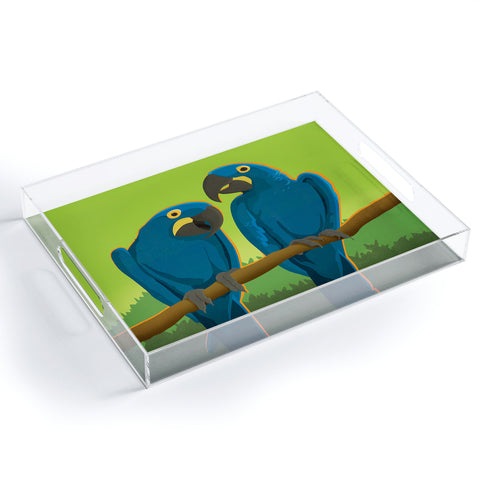 Anderson Design Group Blue Maccaw Parrots Acrylic Tray