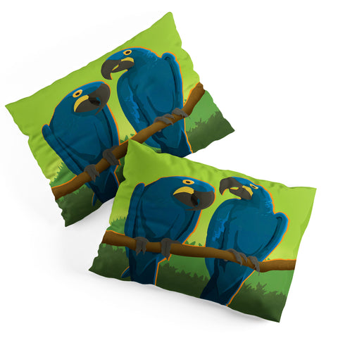 Anderson Design Group Blue Maccaw Parrots Pillow Shams