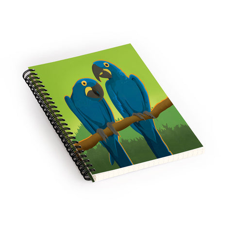 Anderson Design Group Blue Maccaw Parrots Spiral Notebook