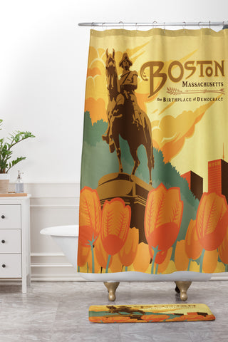 Anderson Design Group Boston Shower Curtain And Mat