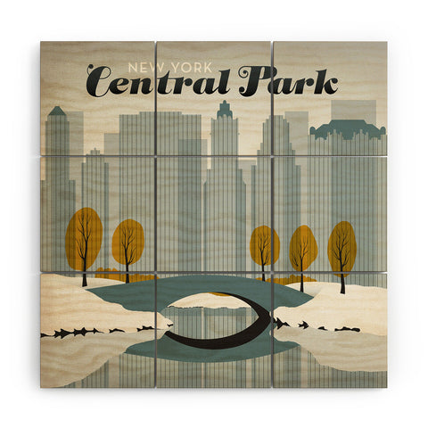 Anderson Design Group Central Park Snow Wood Wall Mural