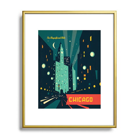 Anderson Design Group Chicago Mag Mile Metal Framed Art Print