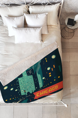 Anderson Design Group Chicago Mag Mile Fleece Throw Blanket