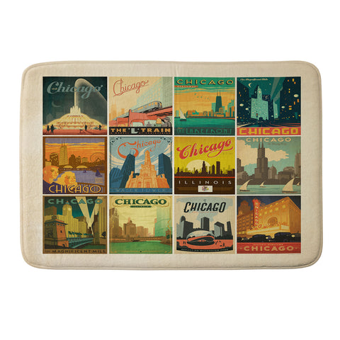 Anderson Design Group Chicago Multi Image Print Memory Foam Bath Mat