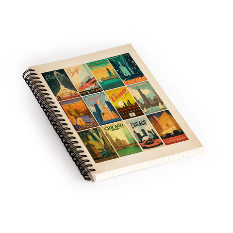 Anderson Design Group Chicago Multi Image Print Spiral Notebook