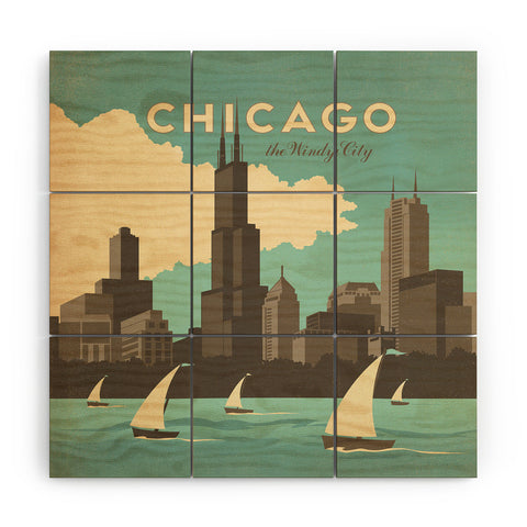 Anderson Design Group Chicago Wood Wall Mural