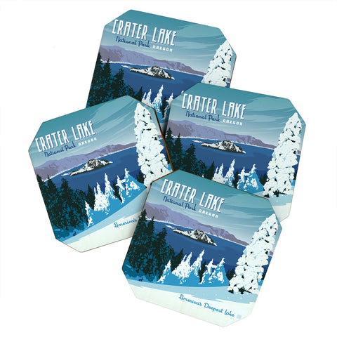 Anderson Design Group Crater Lake National Park Coaster Set