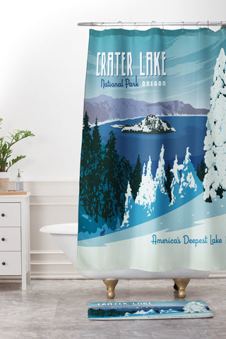 Anderson Design Group Crater Lake National Park Shower Curtain And Mat