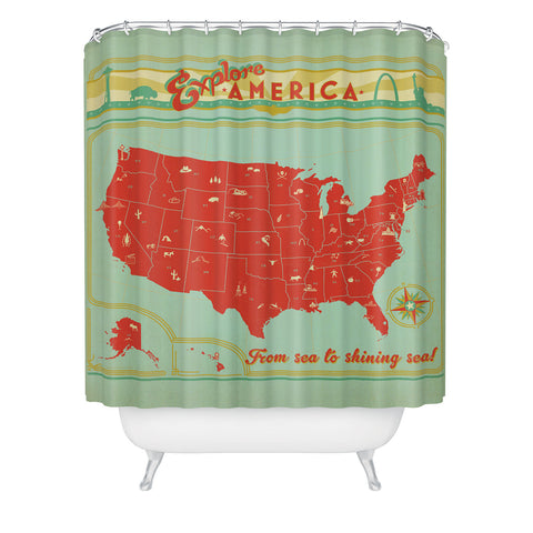 Anderson Design Group Explore America Shower Curtain