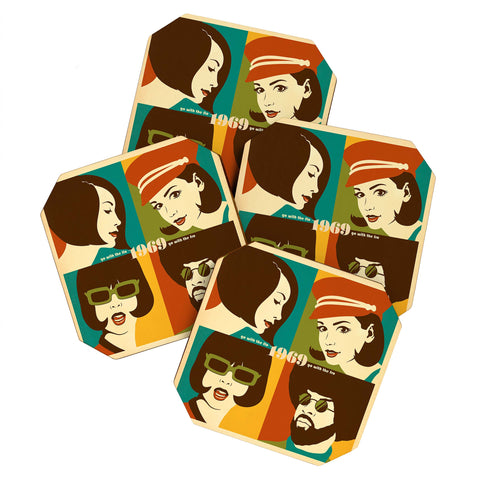 Anderson Design Group Go With The Flo Fro Coaster Set