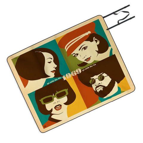 Anderson Design Group Go With The Flo Fro Picnic Blanket