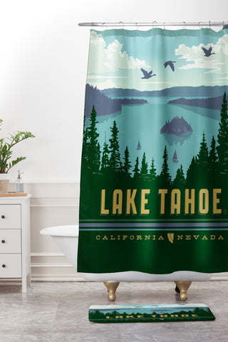Anderson Design Group Lake Tahoe Shower Curtain And Mat