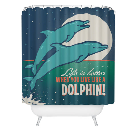 Anderson Design Group Live Like A Dolphin Shower Curtain