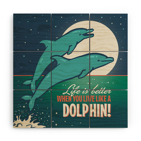 Anderson Design Group Live Like A Dolphin Wood Wall Mural
