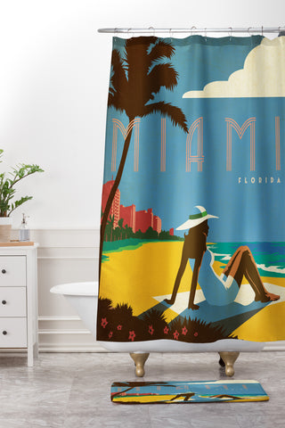 Anderson Design Group Miami Shower Curtain And Mat
