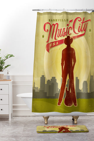 Anderson Design Group Music City Shower Curtain And Mat