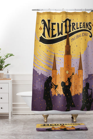 Anderson Design Group New Orleans 1 Shower Curtain And Mat