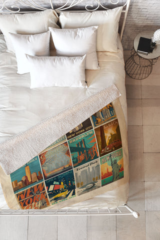 Anderson Design Group New York City Multi Image Print Fleece Throw Blanket