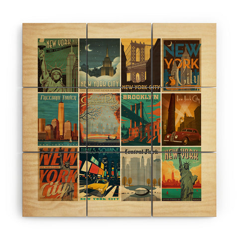 Anderson Design Group New York City Multi Image Print Wood Wall Mural