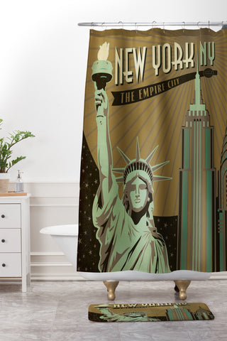 Anderson Design Group New York Shower Curtain And Mat
