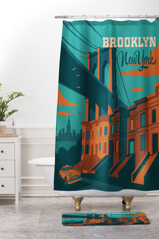 Anderson Design Group NYC Brooklyn Shower Curtain And Mat