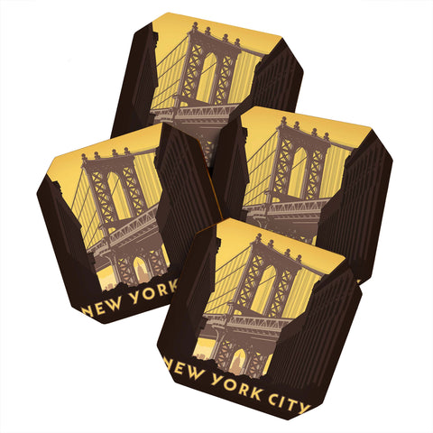 Anderson Design Group NYC Manhattan Bridge Coaster Set