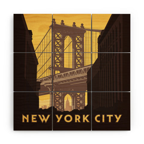 Anderson Design Group NYC Manhattan Bridge Wood Wall Mural