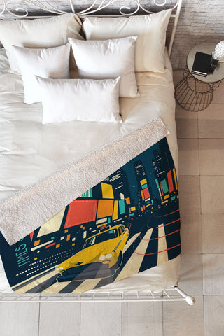 Anderson Design Group NYC Times Square Fleece Throw Blanket
