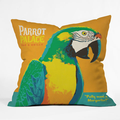 Anderson Design Group Parrot Palace Outdoor Throw Pillow