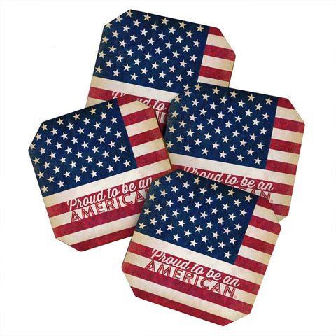 Anderson Design Group Proud To Be An American Flag Coaster Set